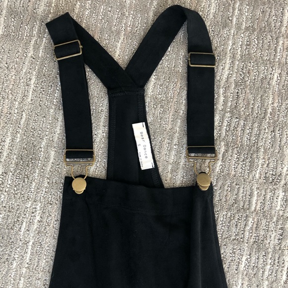 🎉SOLD🎉Bear Dance black suede overall shorts s - Picture 2 of 7
